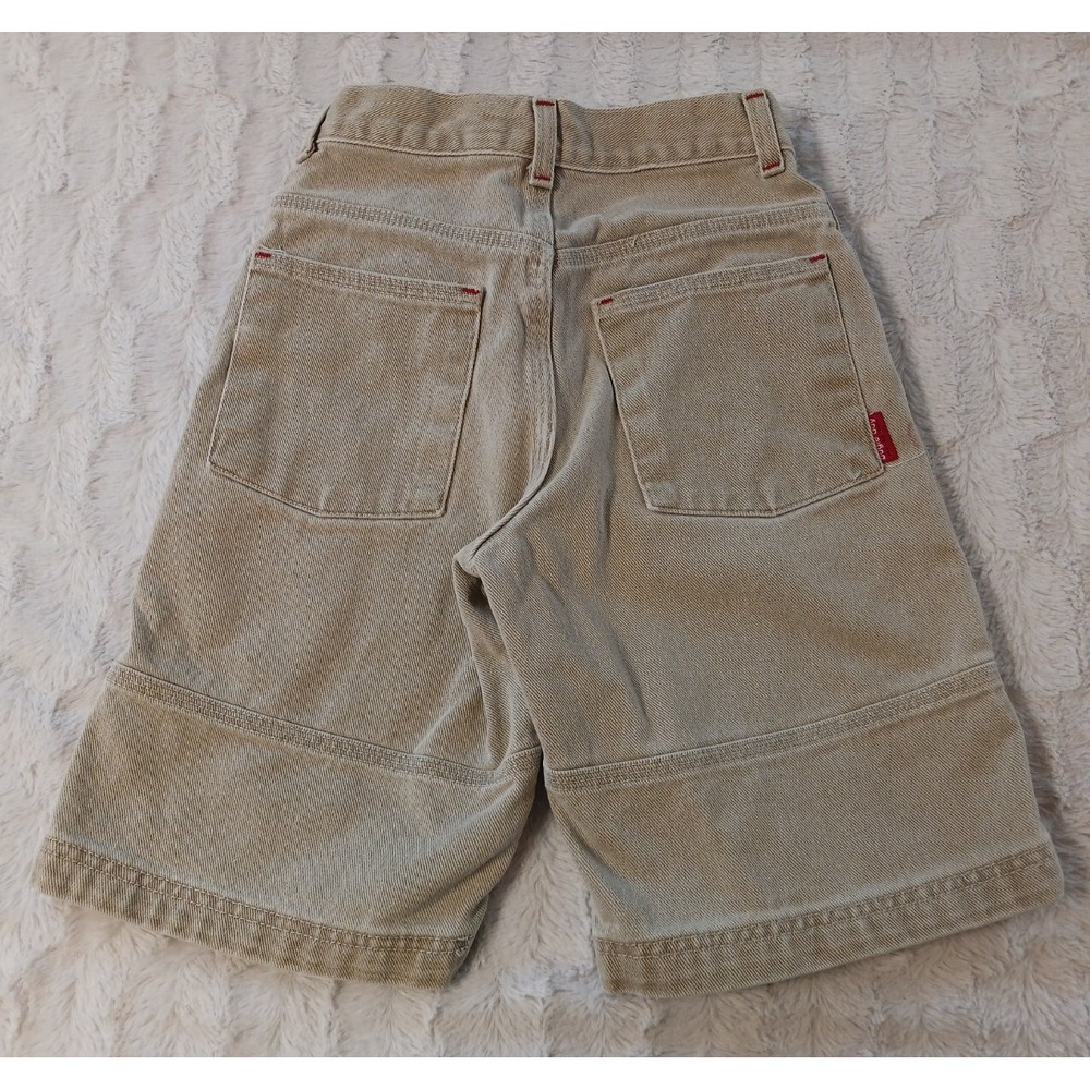 Vintage Bugle Boy Denim Jean Carpenter Shorts Youth Boys Size 10R Khaki Jorts